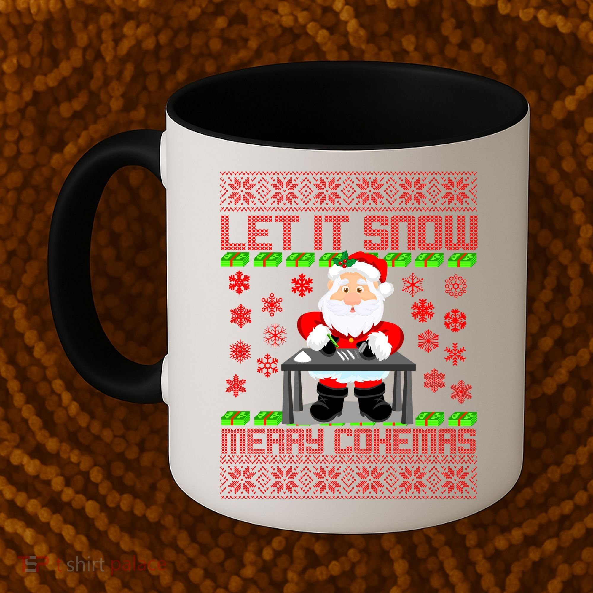 Let It Snow Merry Cokemas Santa Claus Ugly Christmas Coffee Mug