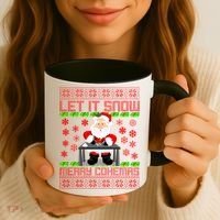 Let It Snow Merry Cokemas Santa Claus Ugly Christmas Coffee Mug thumb 3