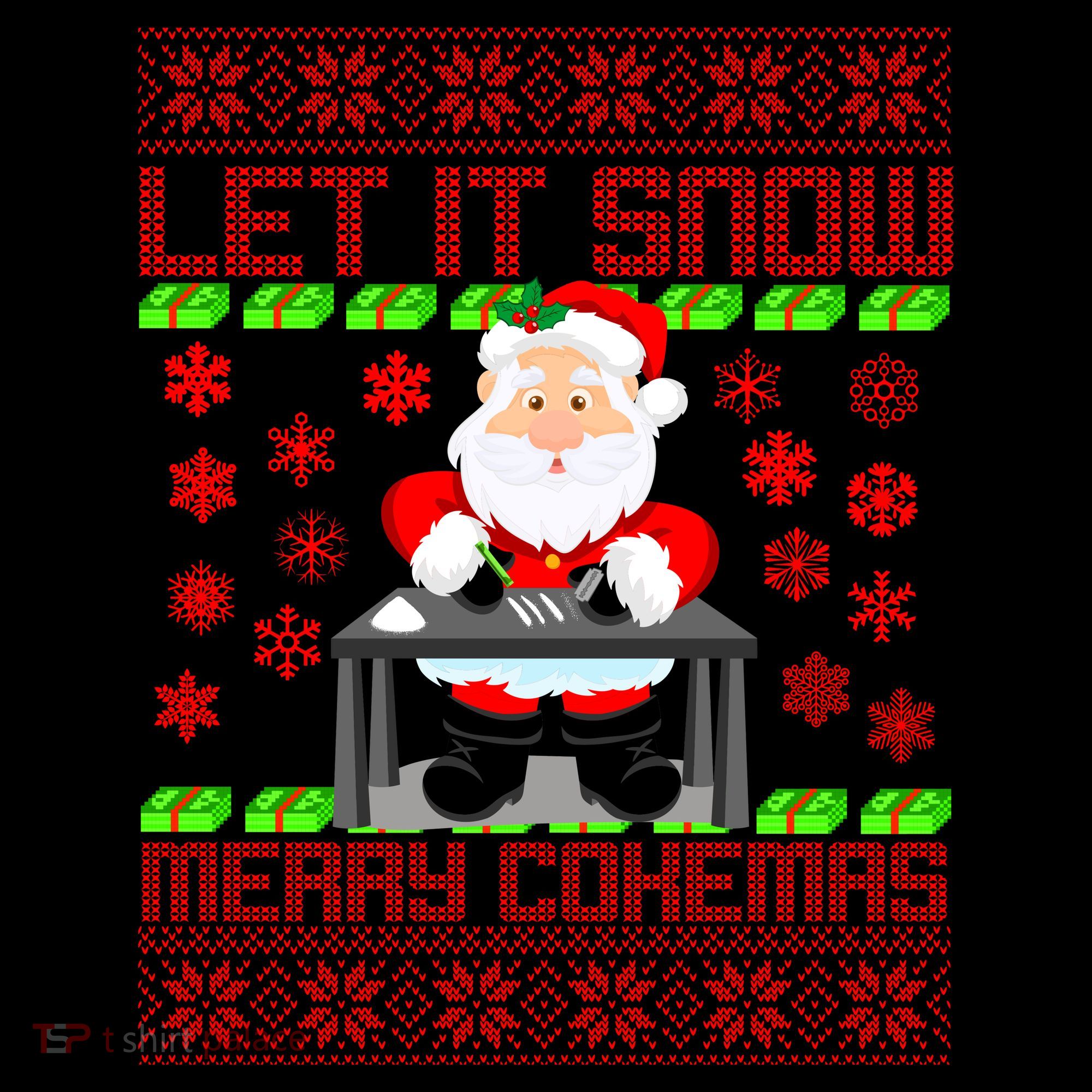 Let It Snow Merry Cokemas Santa Claus Ugly Christmas Coffee Mug