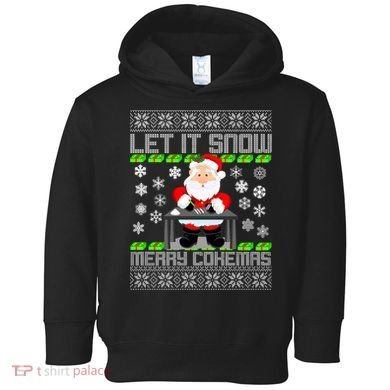 Let It Snow Merry Cokemas Santa Claus Ugly Christmas Toddler Hoodie