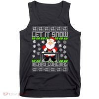 Let It Snow Merry Cokemas Santa Claus Ugly Christmas Tank Top thumb 0
