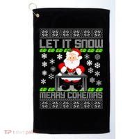 Let It Snow Merry Cokemas Santa Claus Ugly Christmas Golf Towel thumb 0