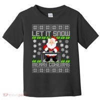 Let It Snow Merry Cokemas Santa Claus Ugly Christmas Toddler T-Shirt thumb 0