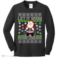 Let It Snow Merry Cokemas Santa Claus Ugly Christmas Kids Long Sleeve Shirt thumb 0