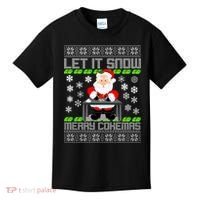 Let It Snow Merry Cokemas Santa Claus Ugly Christmas Kids T-Shirt thumb 0