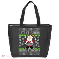 Let It Snow Merry Cokemas Santa Claus Ugly Christmas Tote Bag thumb 0