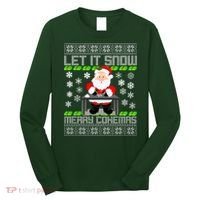 Let It Snow Merry Cokemas Santa Claus Ugly Christmas Long Sleeve Shirt thumb 0