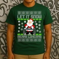 Let It Snow Merry Cokemas Santa Claus Ugly Christmas T-Shirt thumb 3