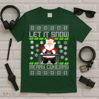 Let It Snow Merry Cokemas Santa Claus Ugly Christmas T-Shirt thumb 5