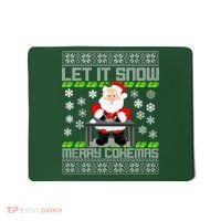 Let It Snow Merry Cokemas Santa Claus Ugly Christmas Mousepad thumb 0