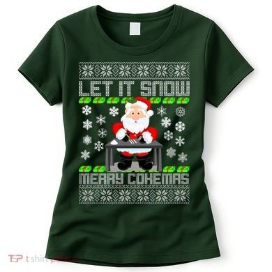 Let It Snow Merry Cokemas Santa Claus Ugly Christmas Women's T-Shirt