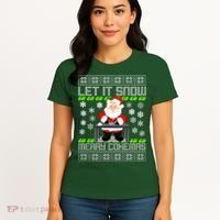 Let It Snow Merry Cokemas Santa Claus Ugly Christmas Women's T-Shirt thumb 4