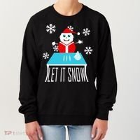 Let it Snow Snow Man Santa Ugly Christmas Women's Sweatshirt thumb 0