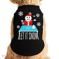 Let it Snow Snow Man Santa Ugly Christmas Doggie Tank thumb 0