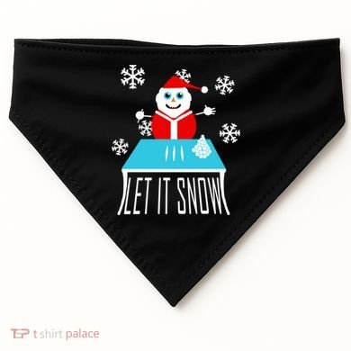 Let it Snow Snow Man Santa Ugly Christmas USA-Made Doggie Bandana