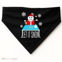 Let it Snow Snow Man Santa Ugly Christmas USA-Made Doggie Bandana thumb 0