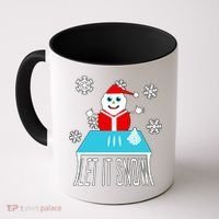 Let it Snow Snow Man Santa Ugly Christmas Coffee Mug thumb 0