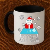 Let it Snow Snow Man Santa Ugly Christmas Coffee Mug thumb 2