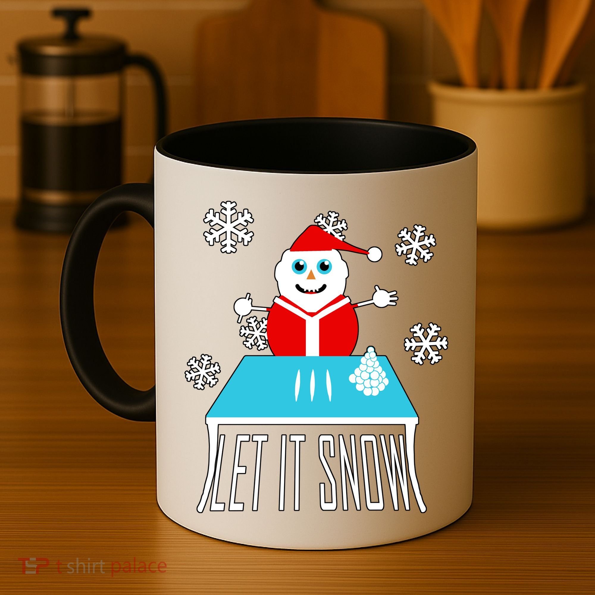 Let it Snow Snow Man Santa Ugly Christmas Coffee Mug