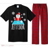 Let it Snow Snow Man Santa Ugly Christmas Pajama Set thumb 0