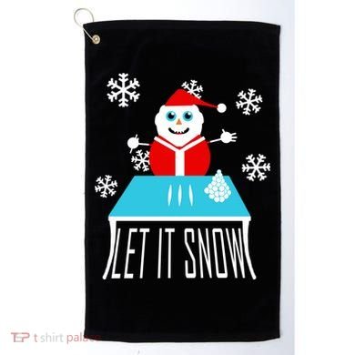 Let it Snow Snow Man Santa Ugly Christmas Golf Towel