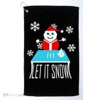 Let it Snow Snow Man Santa Ugly Christmas Golf Towel thumb 0