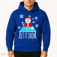 Let it Snow Snow Man Santa Ugly Christmas Hoodie thumb 2