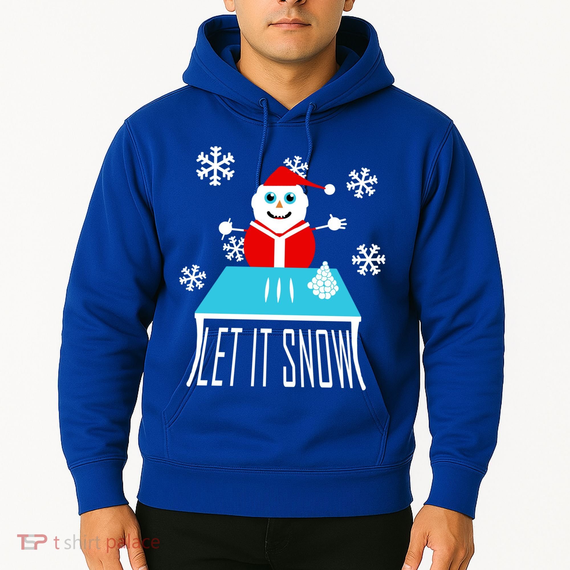 Let it Snow Snow Man Santa Ugly Christmas Hoodie