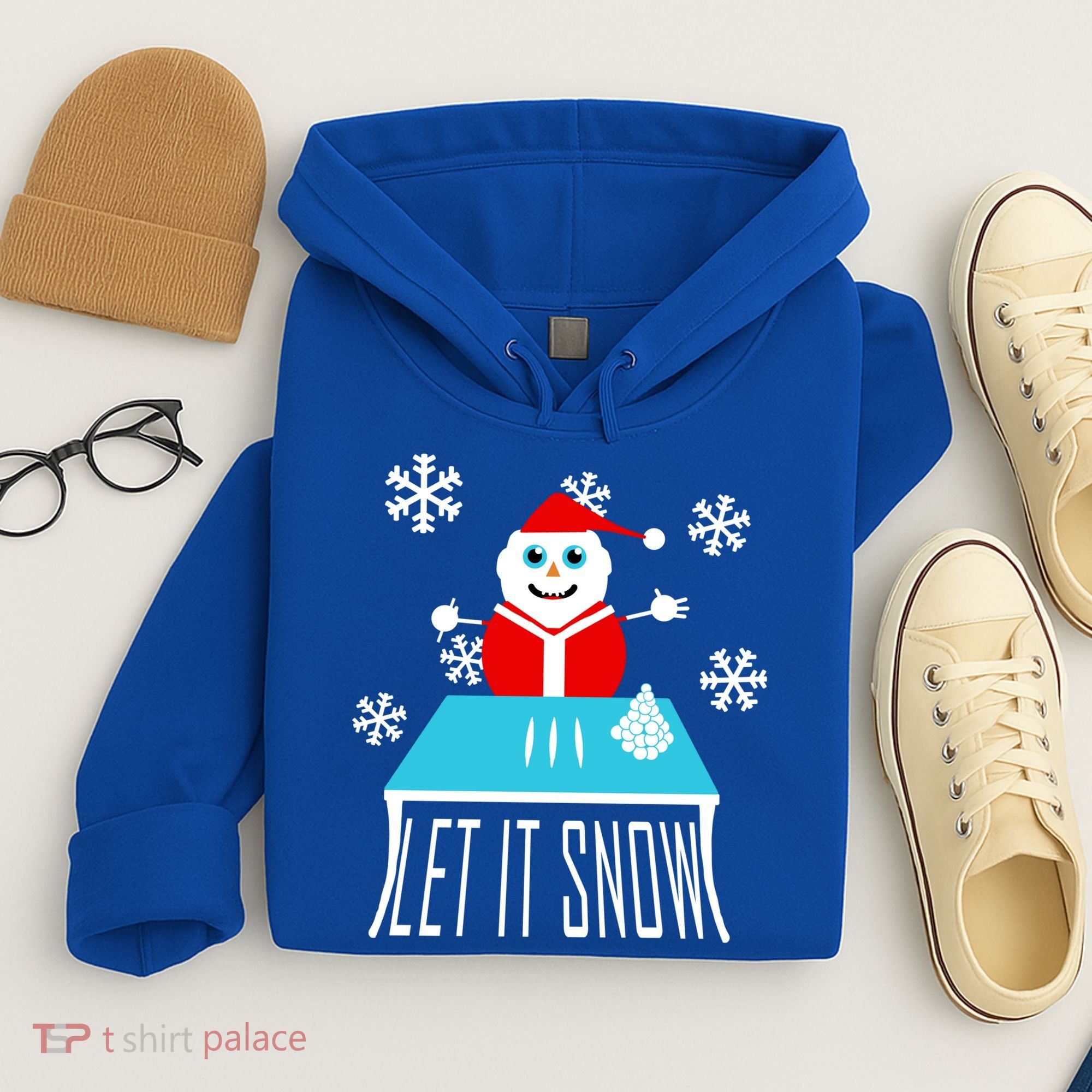 Let it Snow Snow Man Santa Ugly Christmas Hoodie