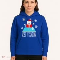 Let it Snow Snow Man Santa Ugly Christmas Hoodie thumb 5
