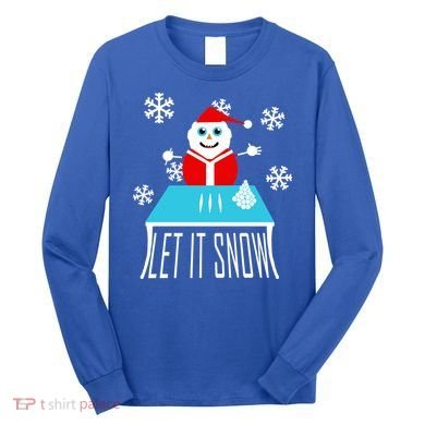 Let it Snow Snow Man Santa Ugly Christmas Long Sleeve Shirt