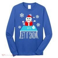 Let it Snow Snow Man Santa Ugly Christmas Long Sleeve Shirt thumb 0