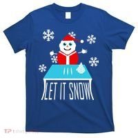 Let it Snow Snow Man Santa Ugly Christmas T-Shirt thumb 0
