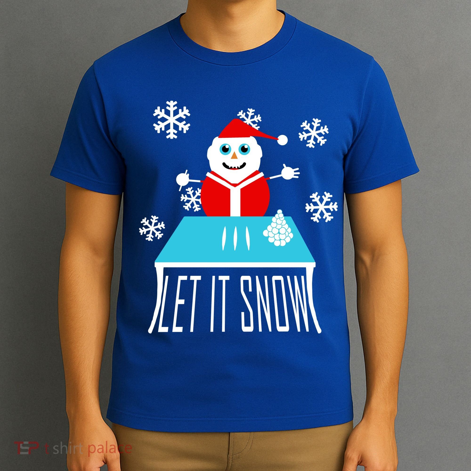 Let it Snow Snow Man Santa Ugly Christmas T-Shirt
