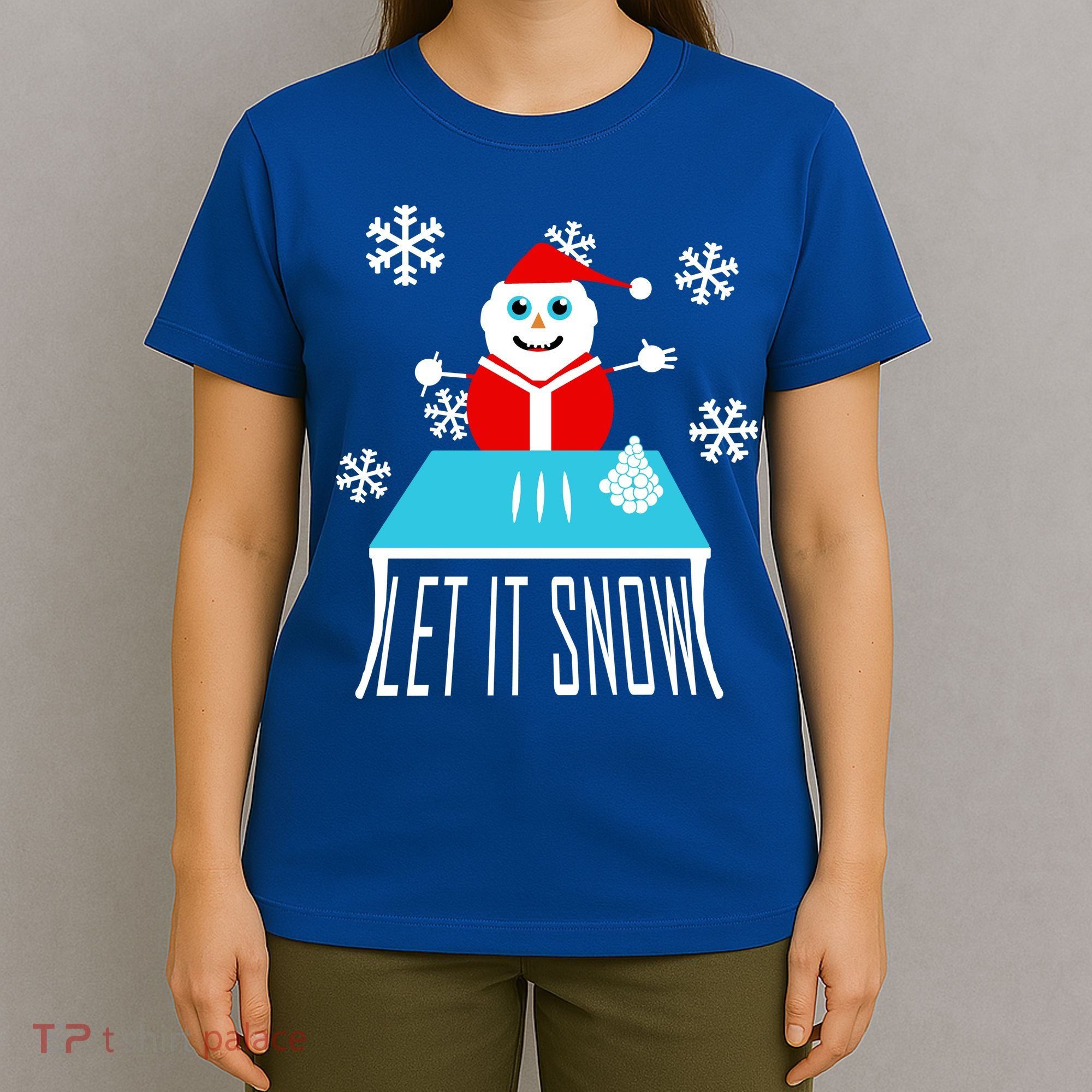 Let it Snow Snow Man Santa Ugly Christmas T-Shirt