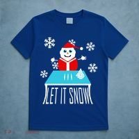 Let it Snow Snow Man Santa Ugly Christmas T-Shirt thumb 5