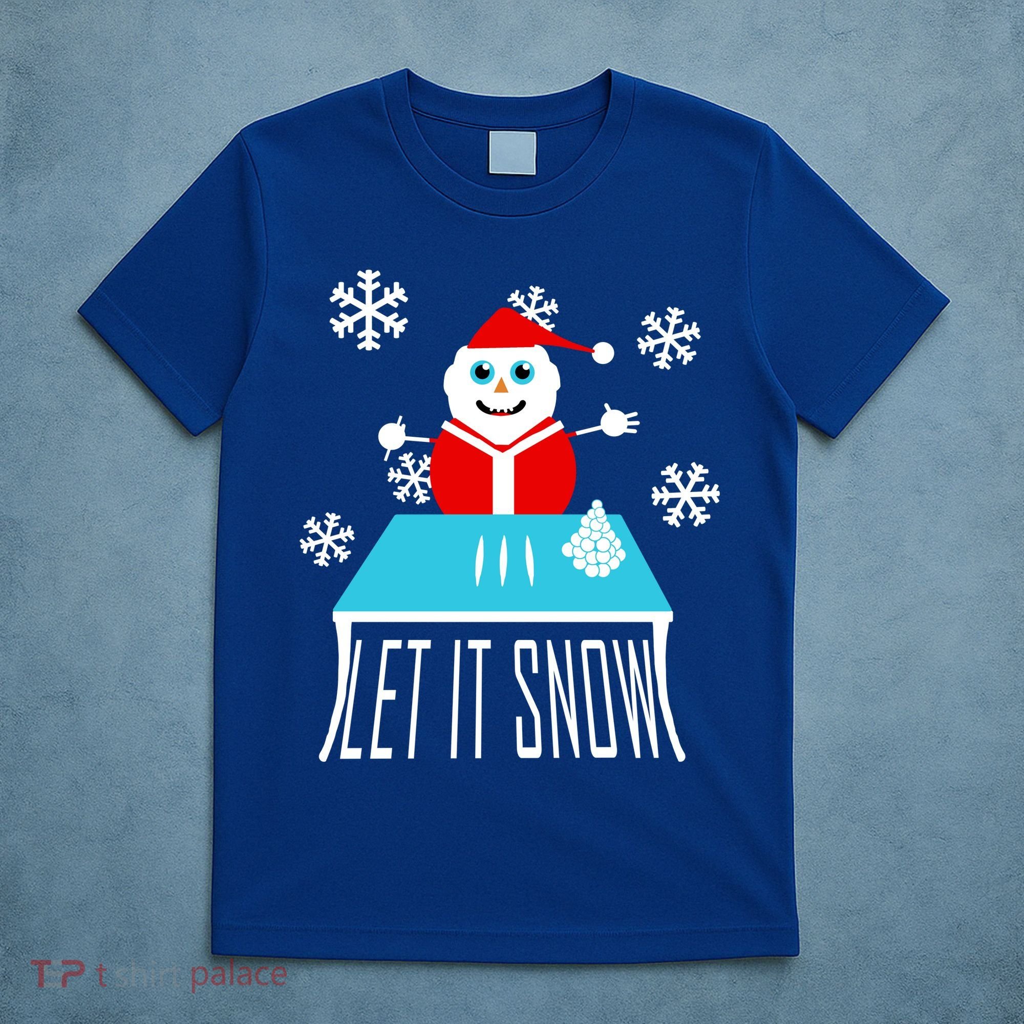 Let it Snow Snow Man Santa Ugly Christmas T-Shirt