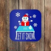 Let it Snow Snow Man Santa Ugly Christmas Coaster thumb 0