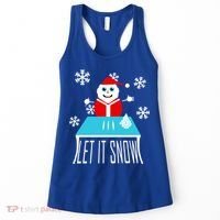 Let it Snow Snow Man Santa Ugly Christmas Women's Tank Top thumb 0