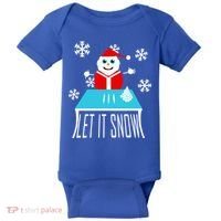 Let it Snow Snow Man Santa Ugly Christmas Baby Bodysuit thumb 0