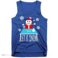 Let it Snow Snow Man Santa Ugly Christmas Tank Top thumb 0