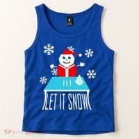 Let it Snow Snow Man Santa Ugly Christmas Tank Top thumb 2