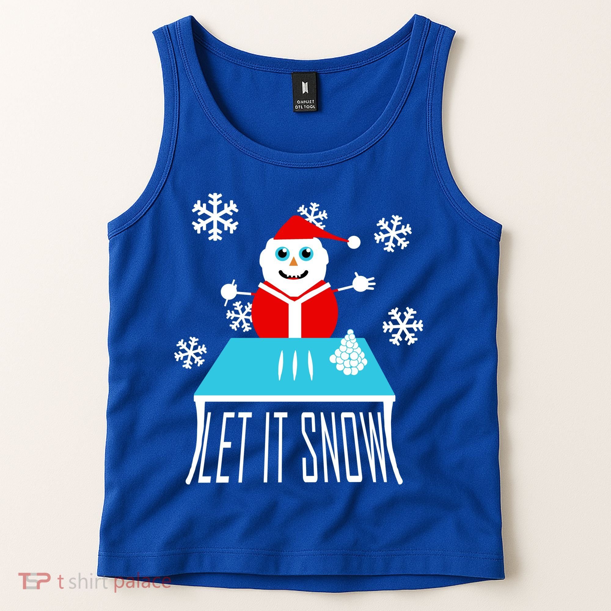 Let it Snow Snow Man Santa Ugly Christmas Tank Top