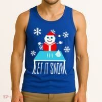Let it Snow Snow Man Santa Ugly Christmas Tank Top thumb 3