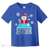 Let it Snow Snow Man Santa Ugly Christmas Toddler T-Shirt thumb 0