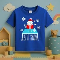 Let it Snow Snow Man Santa Ugly Christmas Toddler T-Shirt thumb 3