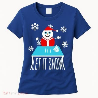 Let it Snow Snow Man Santa Ugly Christmas Women's T-Shirt