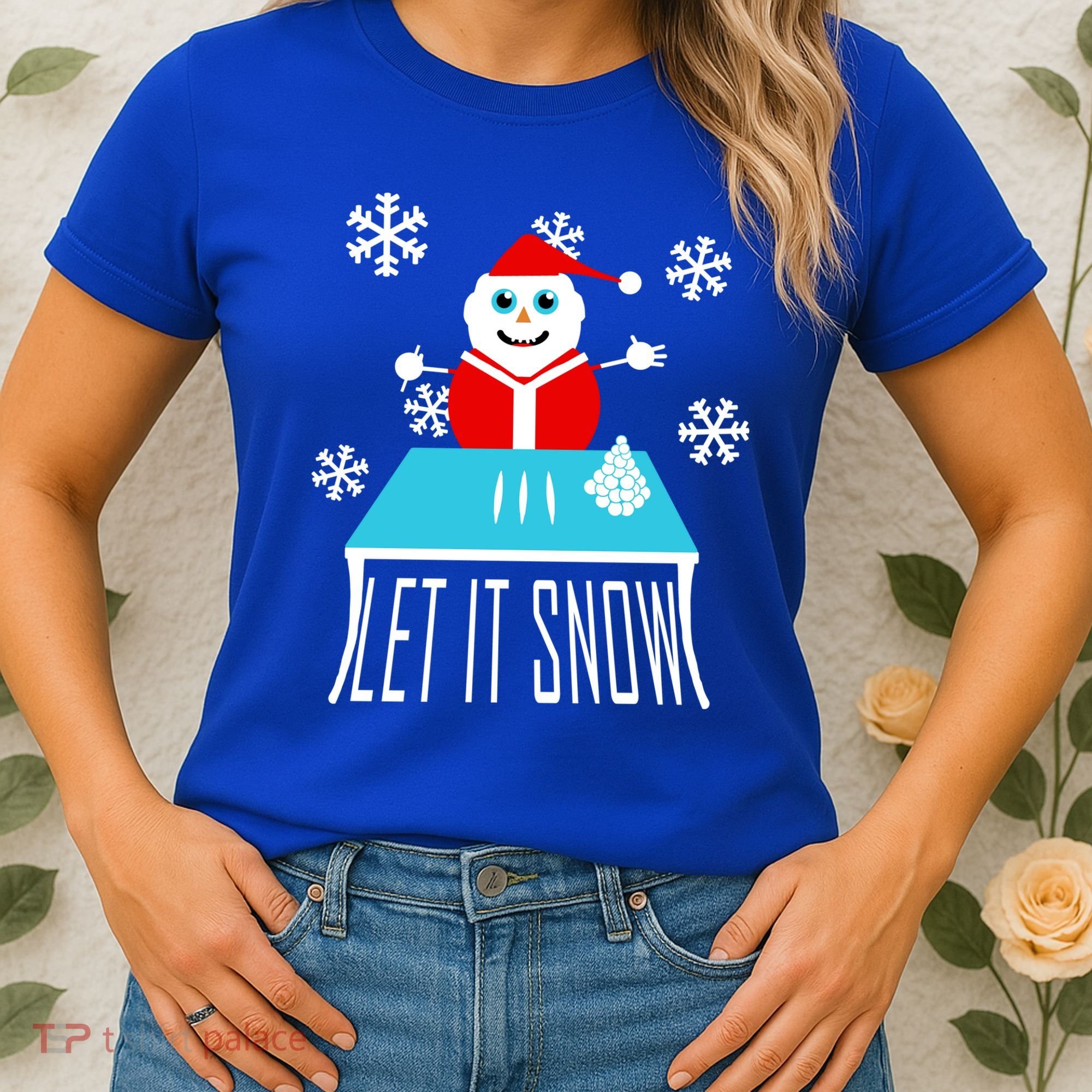 Let it Snow Snow Man Santa Ugly Christmas Women's T-Shirt