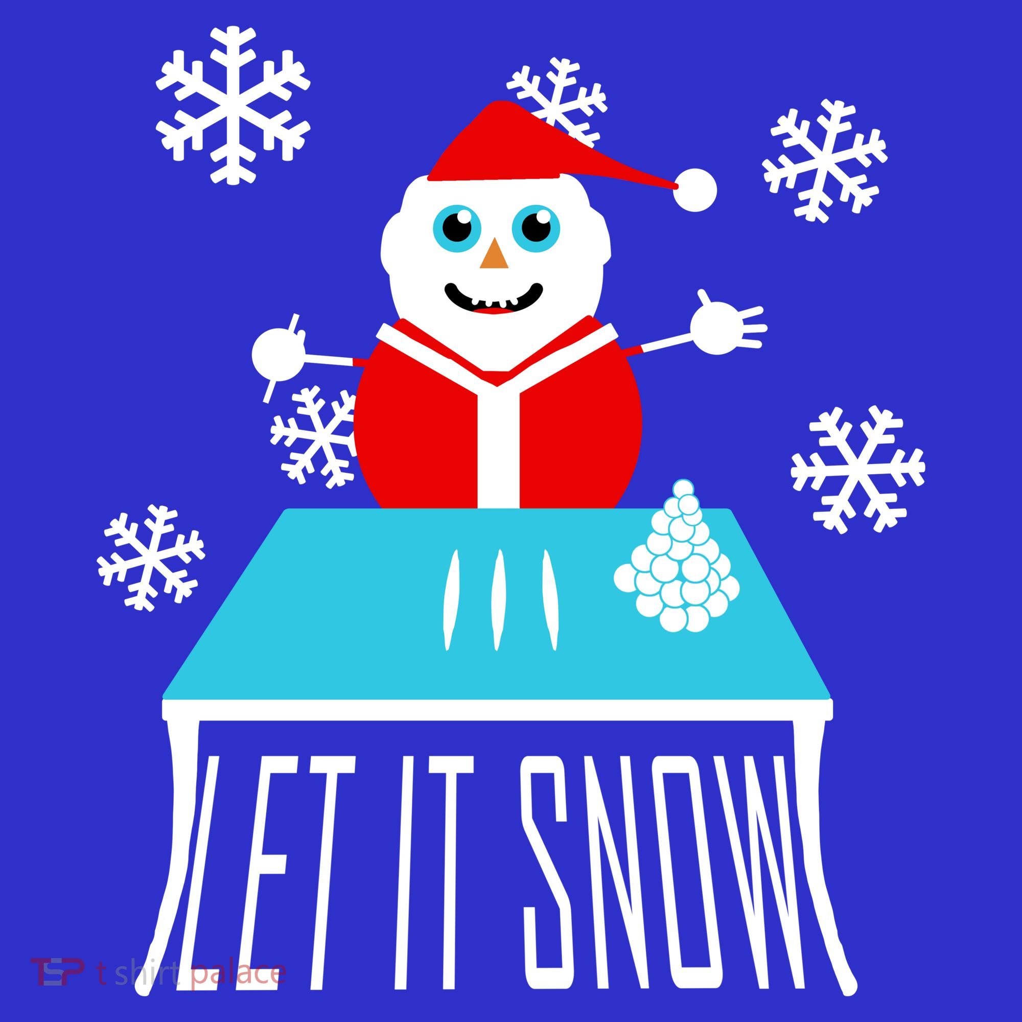 Let it Snow Snow Man Santa Ugly Christmas Women's T-Shirt