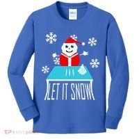 Let it Snow Snow Man Santa Ugly Christmas Kids Long Sleeve Shirt thumb 0